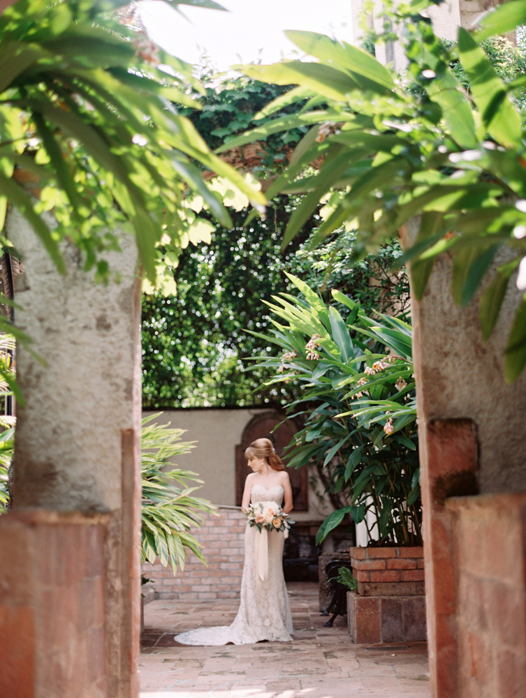 Allison's Bridals, Bride in outdoor courtyard