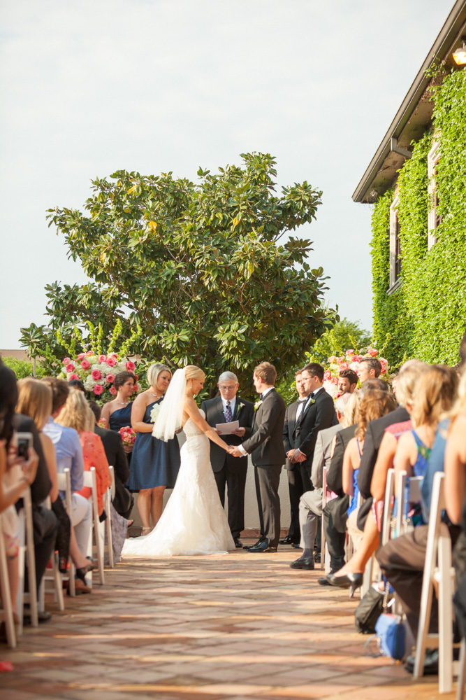 Lush Tuscan-Inspired Wedding  Bride and Groom saying vows
