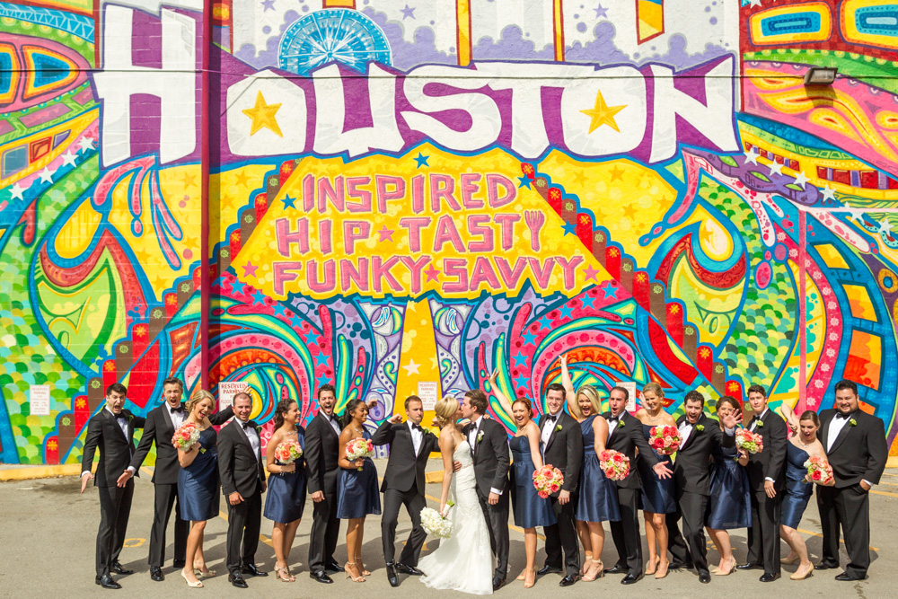 Lush Tuscan-Inspired Wedding  Wedding Party and grafiti wall
