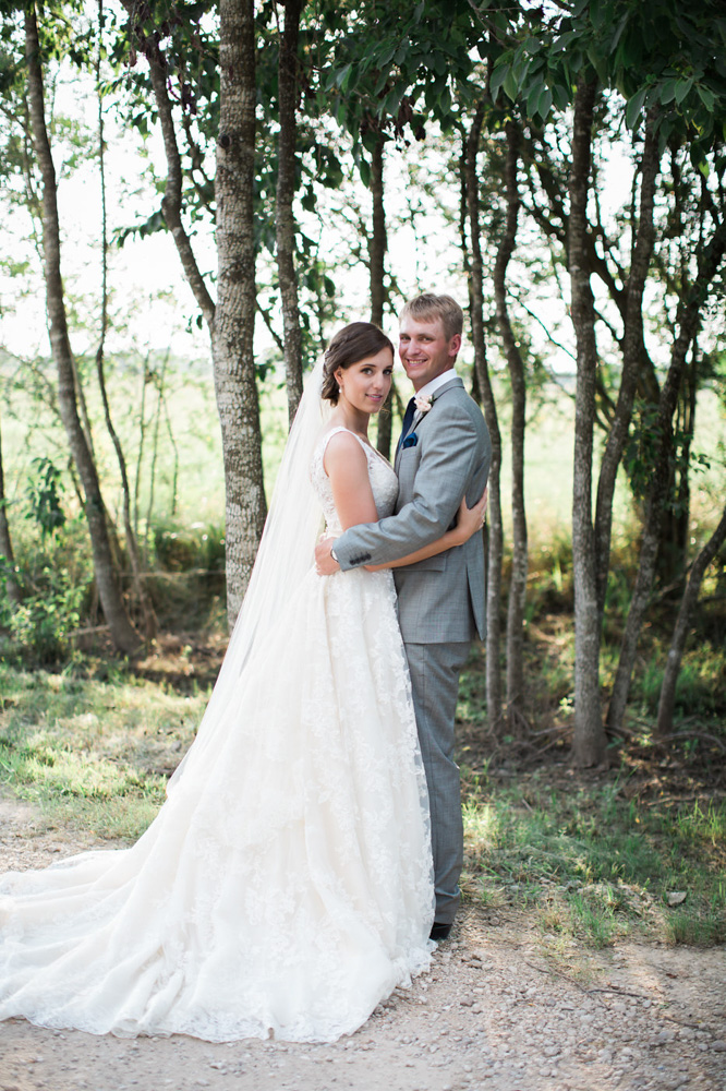 Southern Elegance at Beckendorff Farms Bride and groom