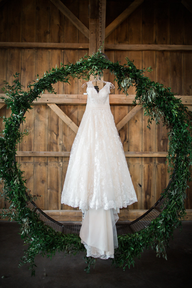 Southern Elegance at Beckendorff Farms wedding dress in arch
