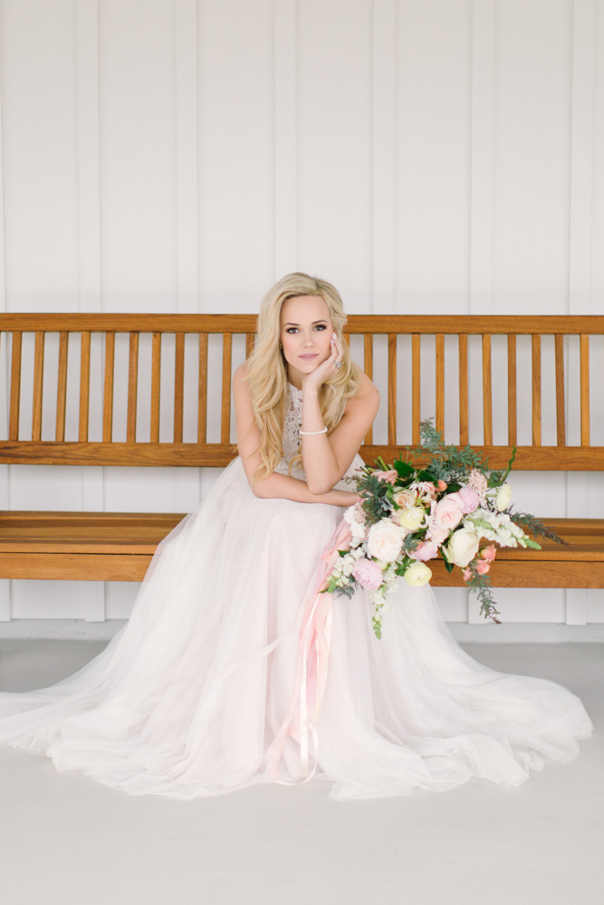 Spring Bridals at the Farmhouse Bride on Bench