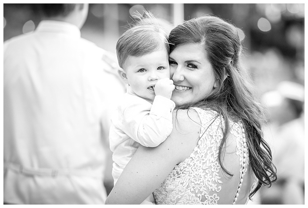 Texas Hill Country Backyard Wedding - Bride and Baby