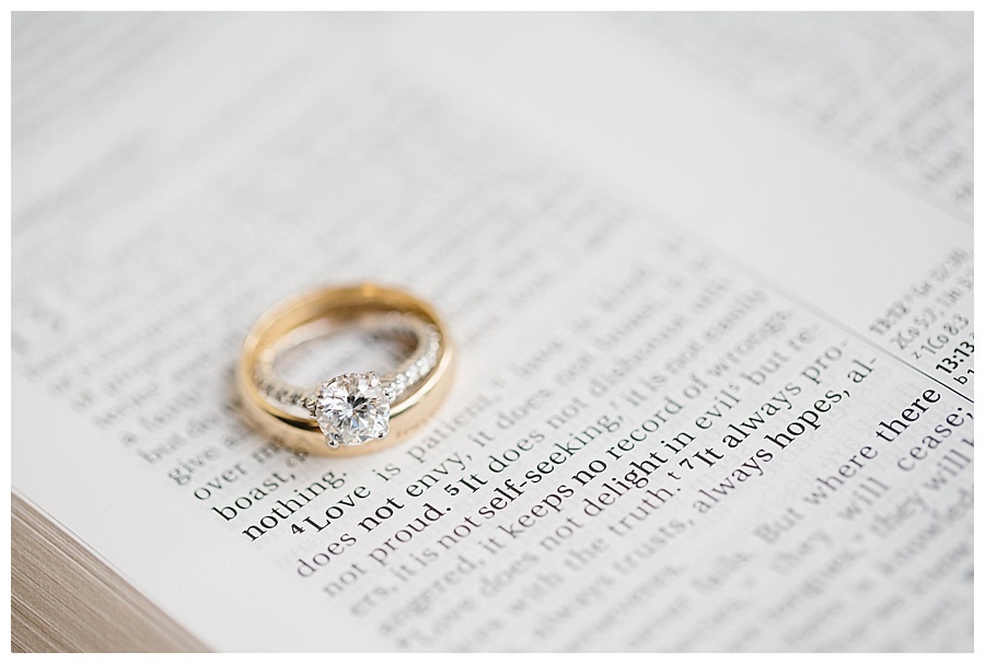 Elegant Hill Country Wedding wedding rings on bible