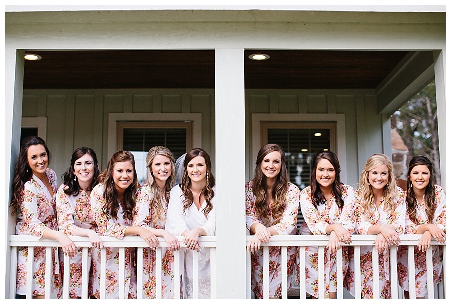 Elegant Hill Country Wedding Bridesmaids in robes